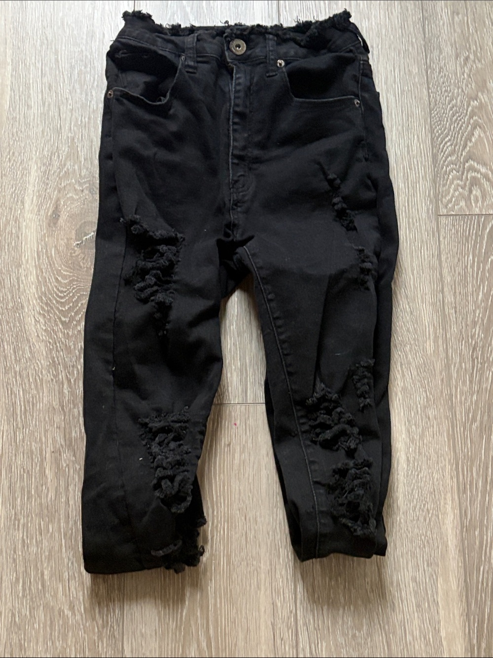 Black Distressed Women's Jeans - RedFox SIZE 9